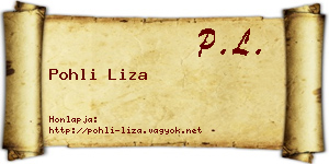 Pohli Liza névjegykártya